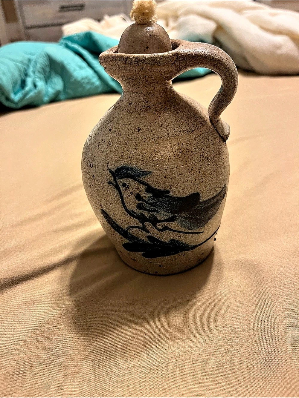 Ceramic Lidded Vessel Brown & Black